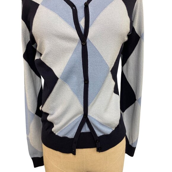 Style & Co. Collection Women Argyle Cardigan & Sleeveless Top Set Size M Blue & - Picture 5 of 8